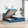 VidaXL Cadre de lit ottoman avec matelas bleu fonc&eacute; 180x200 cm velours