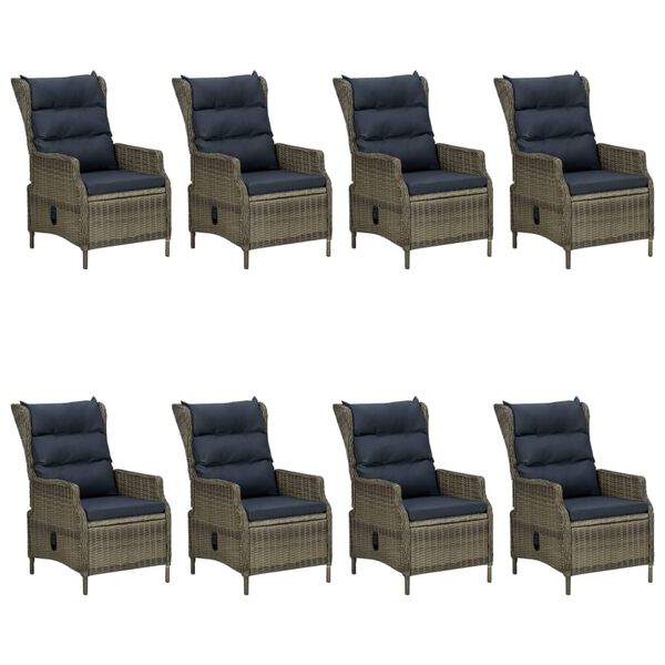 vidaXL Ensemble &agrave; manger de jardin 9 pcs Marron