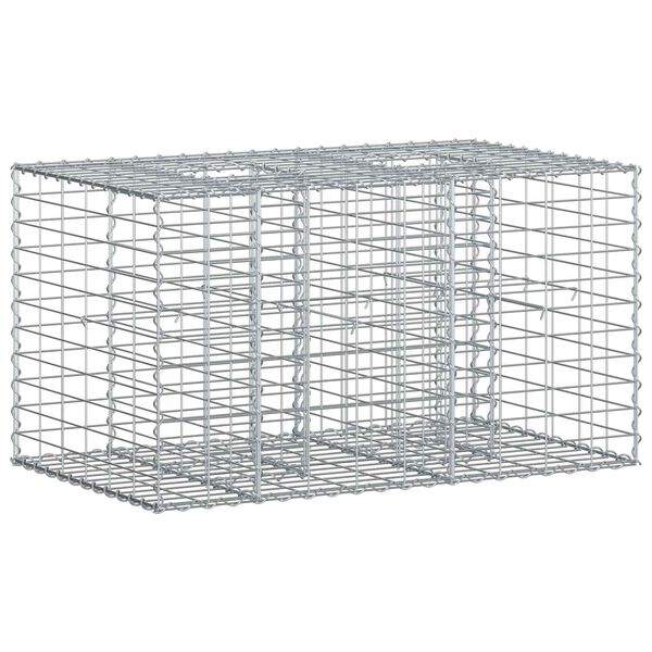 vidaXL Lit sur&eacute;lev&eacute; gabion Argent&eacute; 100 x 60 x 55 cm Acier galvanis&eacute;