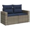vidaXL Salon de jardin avec coussins 6 pcs gris r&eacute;sine tress&eacute;e acacia