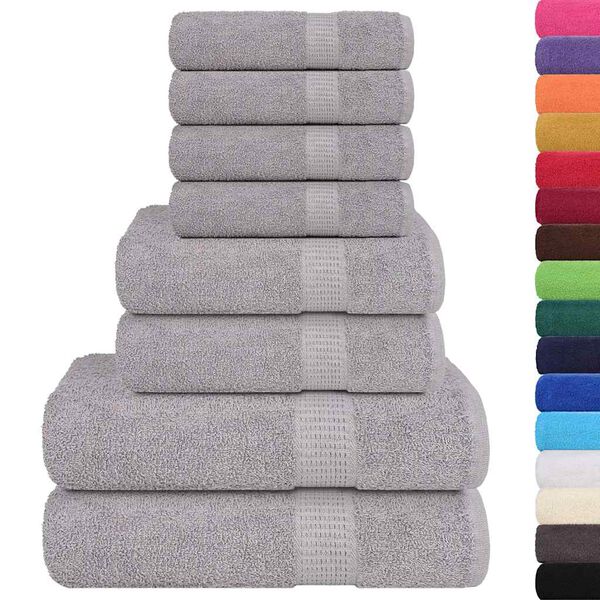 vidaXL Ensemble de serviettes FROGN 8 pcs gris 360 g/m²