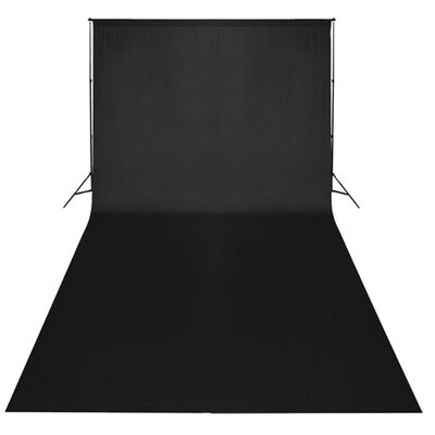 vidaXL Kit de studio et toile de fond noire 600 x 300 cm et lumières