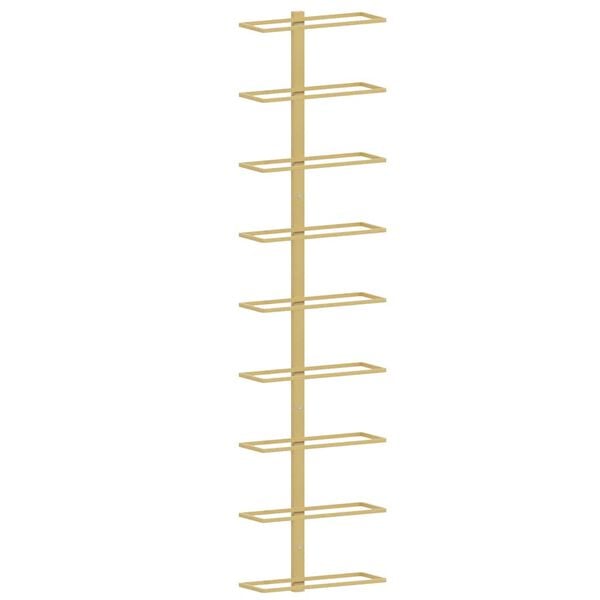 vidaXL Casier &agrave; vin mural pour 9 bouteilles Dor&eacute; Fer