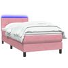 vidaXL Sommier &agrave; lattes de lit avec matelas et LED rose 80x210 cm velours