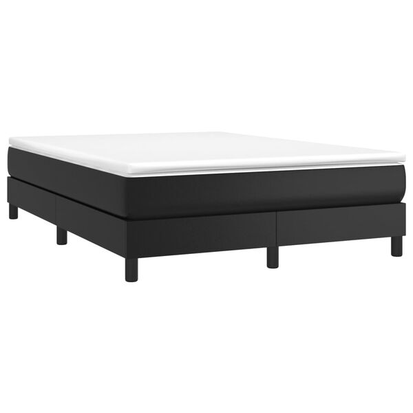 vidaXL Sommier &agrave; lattes de lit avec matelas Noir 140x200 cm Similicuir