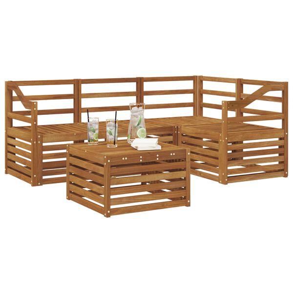 vidaXL Ensemble de canap&eacute;s d'ext&eacute;rieur 5 pcs Naturel