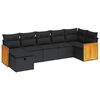 vidaXL Salon de jardin 7 pcs avec coussins noir r&eacute;sine tress&eacute;e