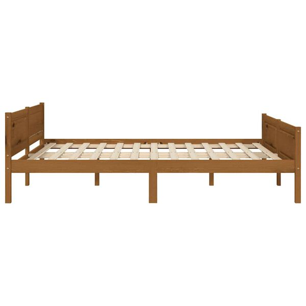 vidaXL Cadre de lit sans matelas pin massif marron miel 140x200 cm