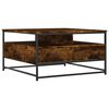 vidaXL Table basse ch&ecirc;ne fum&eacute; 80x80x45 cm bois d'ing&eacute;nierie