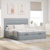 VidaXL Cadre de lit ottoman et matelas gris clair 160x200cm tissu