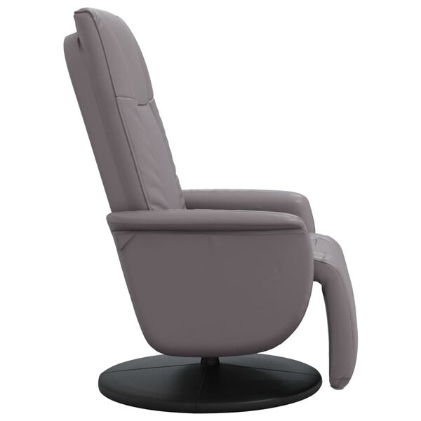 vidaXL Fauteuil inclinable avec repose-pieds gris similicuir