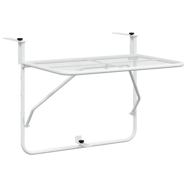 vidaXL Table de balcon Blanc 60x40 cm Acier