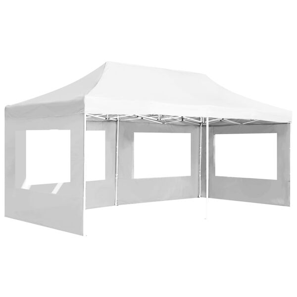 vidaXL Tente de r&eacute;ception pliable avec parois Aluminium 6 x 3 m Blanc