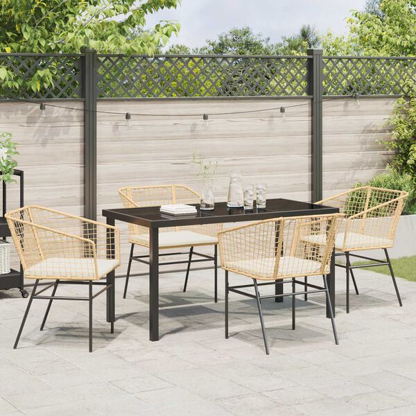 vidaXL Ensemble de salle &agrave; manger pour jardin 5 pcs Marron polyrotin