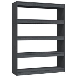 vidaXL Biblioth&egrave;que/S&eacute;parateur de pi&egrave;ce Gris 100x30x135,5cm Pin massif
