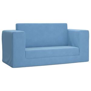 vidaXL Canap&eacute;-lit pour enfants 2 places bleu peluche douce