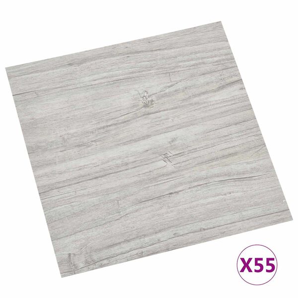 vidaXL Planches de sol 55 pcs Gris clair 5,11 m&sup2; PVC