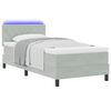 vidaXL Lit &agrave; ressort LED avec matelas Gris clair 100 x 200 cm Velours