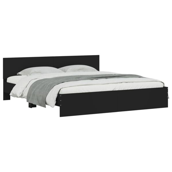 vidaXL Cadre de lit avec LED sans matelas noir 180x200 cm