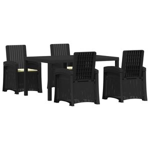 vidaXL Ensemble de salle &agrave; manger pour jardin 5 pc Anthracite et cr&egrave;me