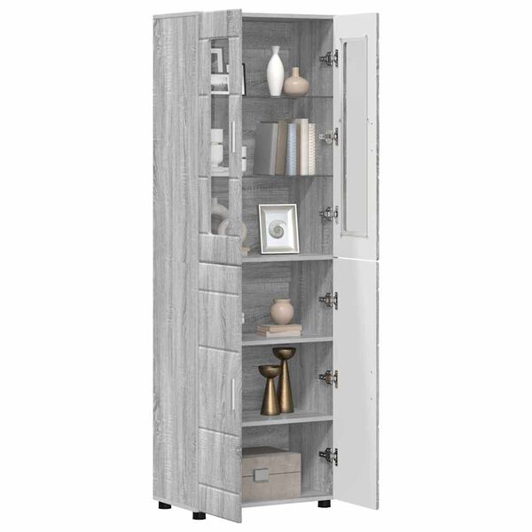 vidaXL Haut Armoire avec &eacute;tag&egrave;re FLORIN Gris Sonoma 60 x 35 x 182 cm