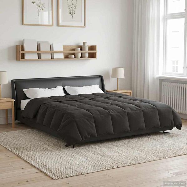 vidaXL Duvet complet toute l'ann&eacute;e Anthracite 200 x 220 cm Microfibre