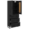 vidaXL Haut Armoire Ch&ecirc;ne noir 69,5 x 34 x 180 cm Bois d'ing&eacute;nierie