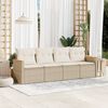 vidaXL Salon de jardin avec coussins 4 pcs beige r&eacute;sine tress&eacute;e