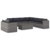 vidaXL Salon de jardin 10 pcs avec coussins R&eacute;sine tress&eacute;e Gris