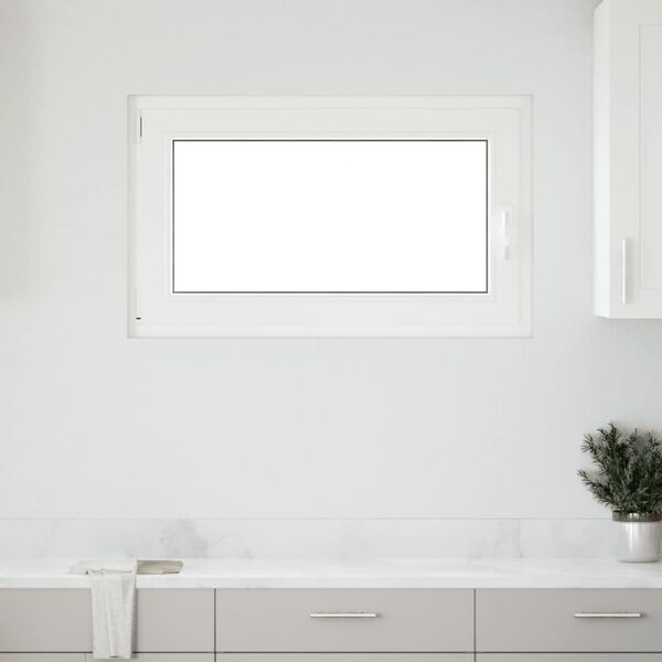 vidaXL Fenêtre de sous-sol« RISOR » 100 x 70 cm oscillo-battante DIN gauche blanche