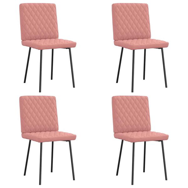 vidaXL Chaises &agrave; manger lot de 4 rose similicuir
