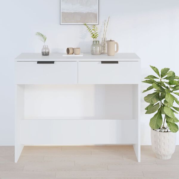 vidaXL Table console Blanc 90x36x75 cm Bois d'ingénierie