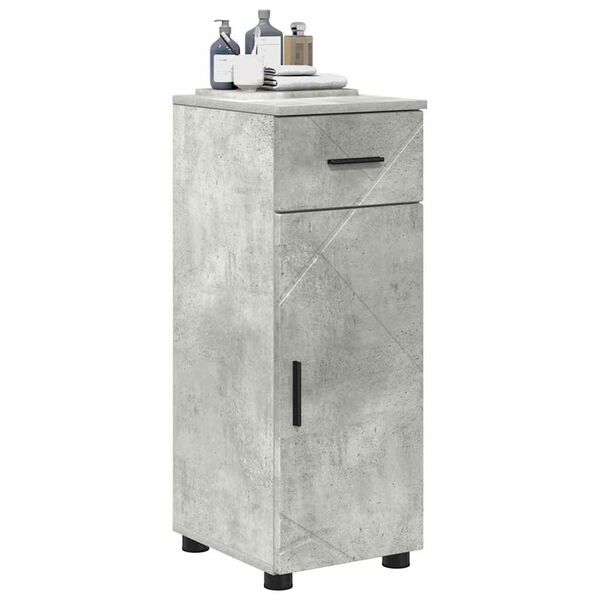 vidaXL Cabinet de salle de bain avec tiroir Gris b&eacute;ton 30 x 35 x 80 cm