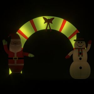 vidaXL Portail arche gonflable P&egrave;re No&euml;l bonhomme de neige LED 270 cm