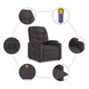 vidaXL Fauteuil de massage inclinable Marron fonc&eacute; Tissu