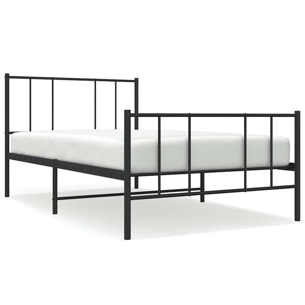 vidaXL Cadre de lit m&eacute;tal sans matelas avec pied de lit noir 80x200 cm