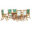 vidaXL Ensemble de salle &agrave; manger pour jardin 7 pc Motif feuille