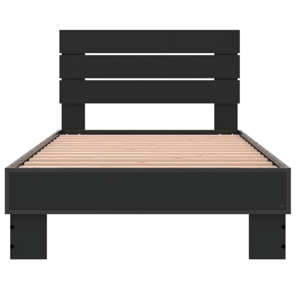 vidaXL Cadre de lit sans matelas noir 75x190 cm