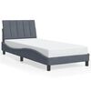 vidaXL Cadre de lit sans matelas Hanko gris fonc&eacute; 90x190 cm velours