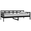 vidaXL Lit de jour sans matelas noir bois de pin massif 90x200 cm