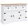vidaXL Buffet Gamme Corona Pin massif mexicain Blanc 132x43x78 cm