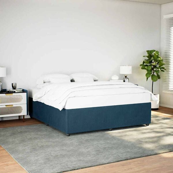 vidaXL Cadre de lit sans matelas bleu 180x200 cm velours