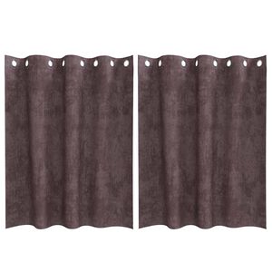vidaXL Rideaux en velours 2 pc Marron 140 x 140 cm Velours