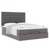 VidaXL Cadre de lit ottoman avec matelas gris 140x200 cm similicuir