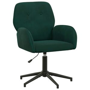 vidaXL Chaise de bureau pivotante 54 x 55 x 90 cm Vert fonc&eacute; Velours