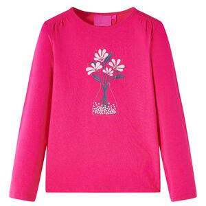 T-shirt enfants &agrave; manches longues rose vif 104