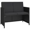vidaXL Mobilier à dîner de jardin 6pcs et coussins Résine tressée Noir