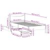 vidaXL Cadre de lit avec tiroirs 90x190 cm bois de pin massif