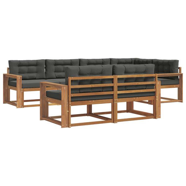 vidaXL Ensemble de canap&eacute;s d'ext&eacute;rieur 7 pcs Naturel et Anthracite