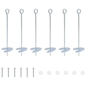 vidaXL Ancre de terre 6 pcs Argent&eacute; &Oslash;10 x 40 cm M&eacute;tal galvanis&eacute;